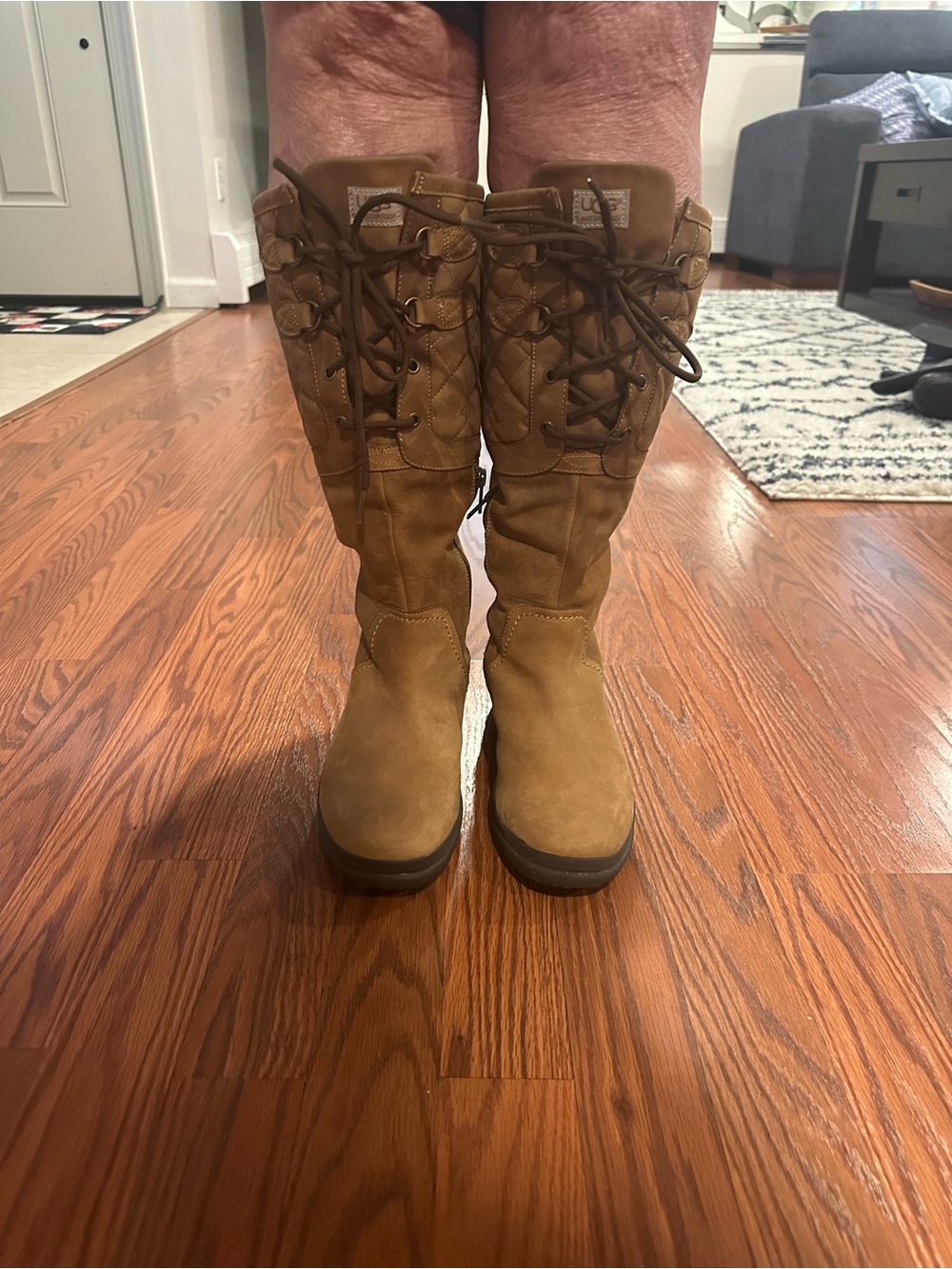 Women's Tall Lace-Up Suede Boots in Brown UGGS Elsa